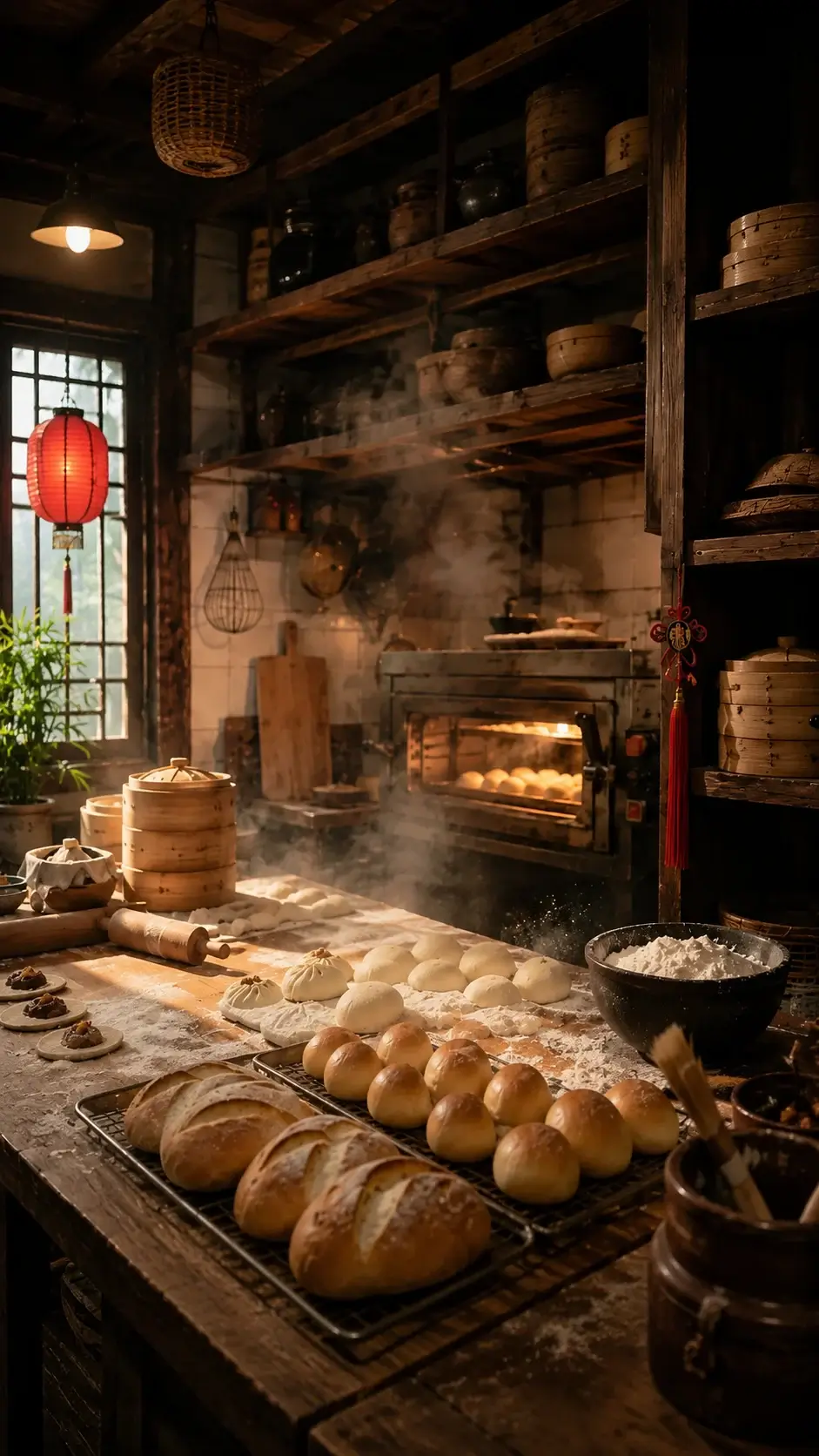 Asiatiskt bröd bakgrund