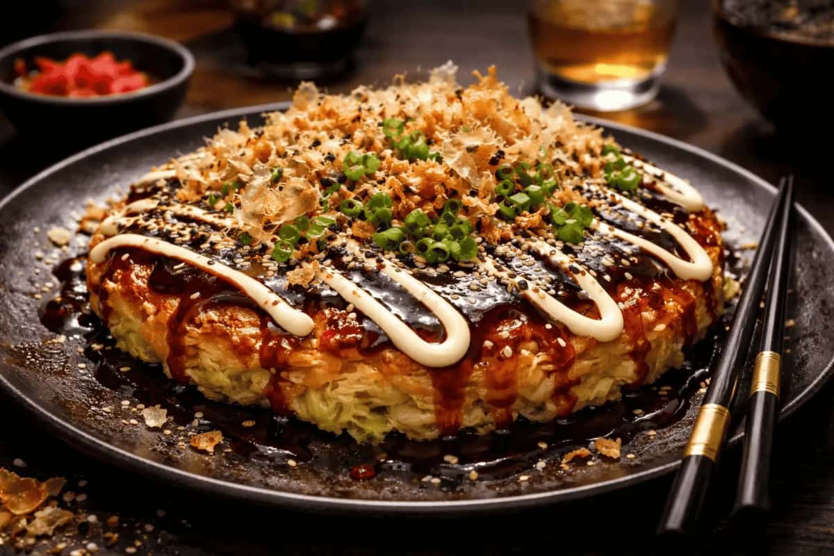 Okonomiyaki japansk pannkaka