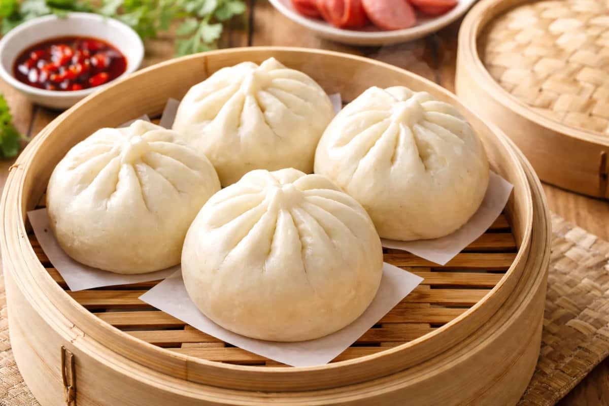 Banh Bao Saftiga bröd med fyllning