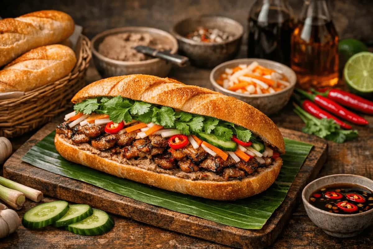 Banh mi Krispig Baguette med fläsk