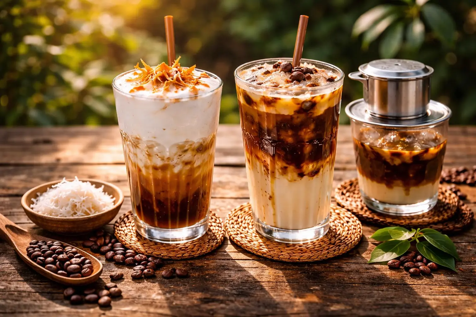 Vietnamesiskt kaffe med phin-filter och kondenserad mjölk