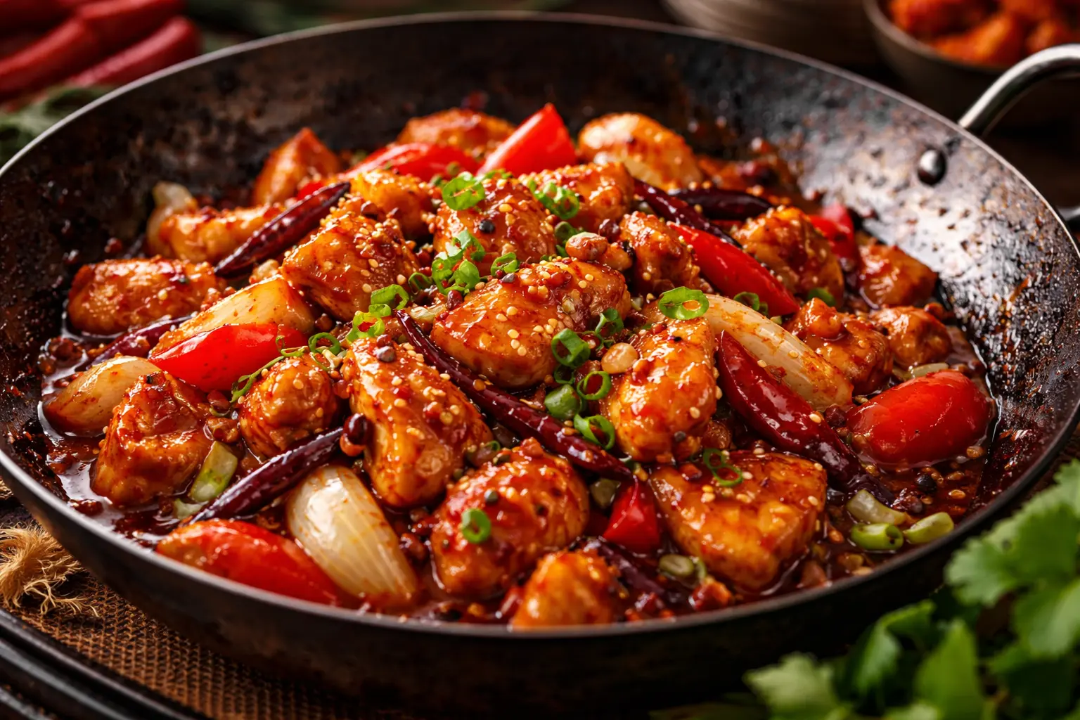 Sichuan kyckling i Sötsur Sås