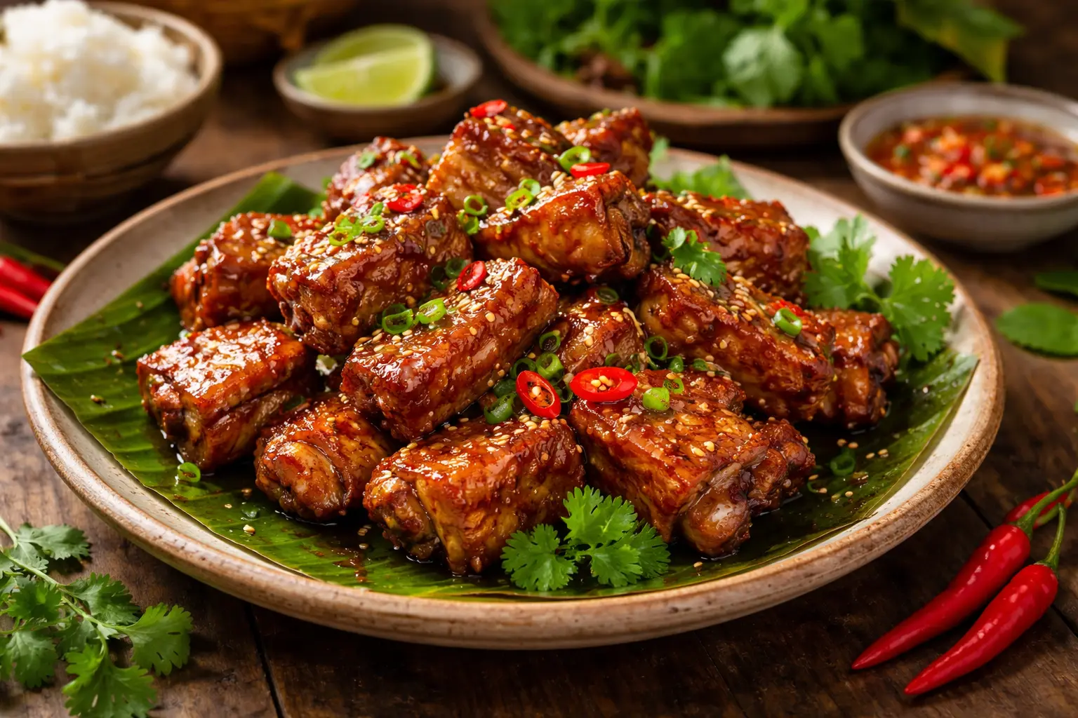 Klassisk Sườn Rim - vietnamesiska karamelliserade revbensspjäll